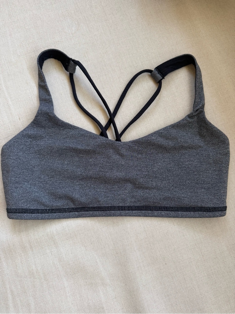 lululemon athletica Charcoal Gray Strappy Sports Bra